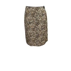 Worthington Women's Size 14 Wrap Pencil Skirt Animal Print Tiger 100% Polyester